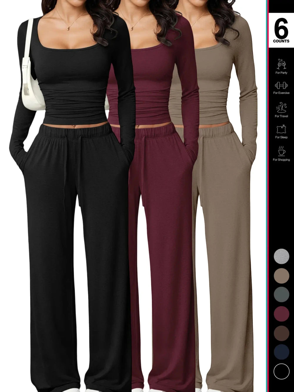Plisse Loungewear Sleepwear Set
